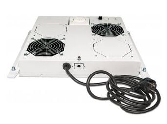 Intellinet 2-Fan Ventilation Unit for 19" Racks, Roof Mount, with Thermostat, Grey - Systemviftebrett - med 2 kjølevifter - AC 220/240 V - grå, RAL...