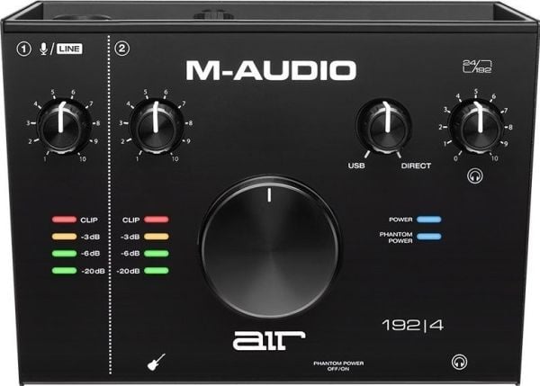 M-AUDIO AIR 192|4, Desktop, Sort, Metall, Kraft indikator, USB, 24-bit/192kHz