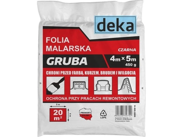 Male folie EPM grov malefolie 4*5 m, svart
