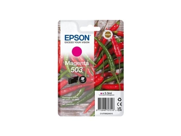Epson 503, Perusvärintuotto, 3,3 ml, 165 sivua, 1 kpl, Kertapakkaus