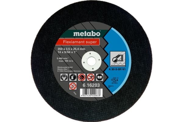 Metabo 616203000, Klippskiva, Platt i mitten, Metall, Varje varumärke, 35 cm, Svart