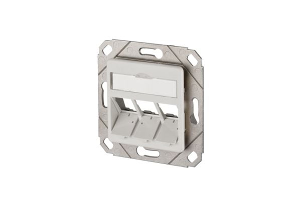 BTR E-DAT modul 3x8(8) UPk ilman moduuleja - Planforsænket stikdåse - CAT 6 - ren hvid, RAL 9010 - 3 porte