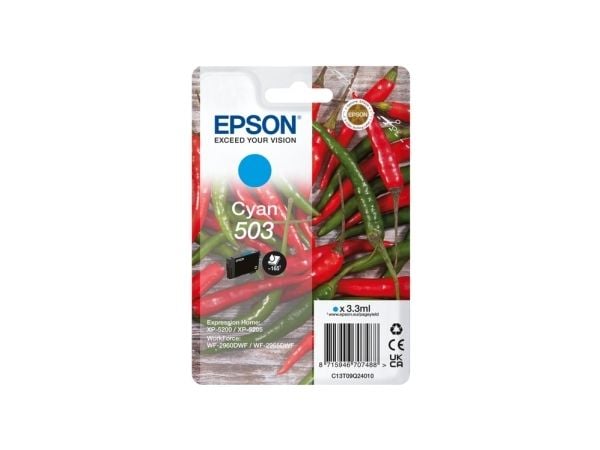 Epson 503, Perusvärintuotto, 3,3 ml, 165 sivua, 1 kpl, Kertapakkaus