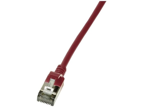 LogiLink SlimLine - Koblingskabel - RJ-45 (hann) til RJ-45 (hann) - 1 m - STP - CAT 6a - halogenfri, formstøpt, uten hindringer, flertrådet - rød, ...