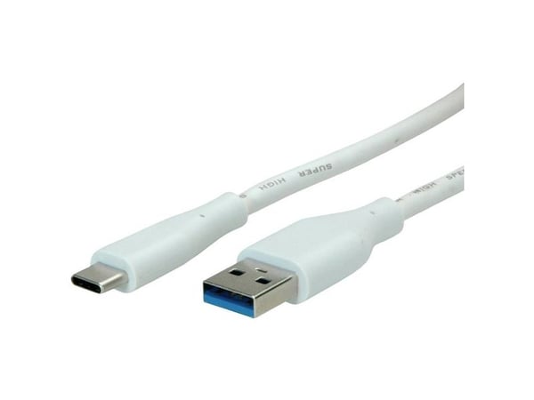 VALUE 11.99.9035, 2 m, USB A, USB C, USB 3.2 Gen 1 (3.1 Gen 1), 5 Gbit/s, Hvit
