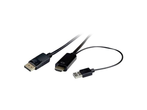 ROLINE 11.04.5991, 1 m, HDMI + USB, DisplayPort, Hankjønn, Hankjønn, Rett