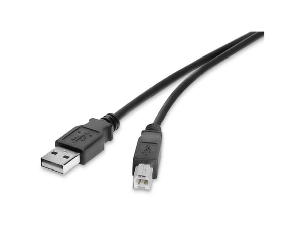 USB 2.0-kabel, A til B, hann/hann, svart, 1,8 m