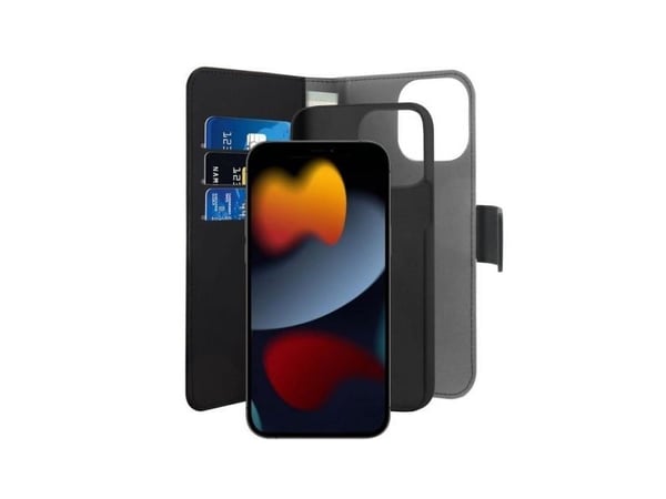 PURO 2 in1 - Lommebok for mobiltelefon - polykarbonat, økolær, termoplast-polyuretan (TPU) - svart - for Apple iPhone 13 Pro Max