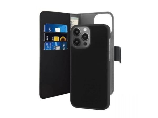 PURO 2 in1 - Lommebok for mobiltelefon - polykarbonat, økolær, termoplast-polyuretan (TPU) - svart - for Apple iPhone 13 Pro Max