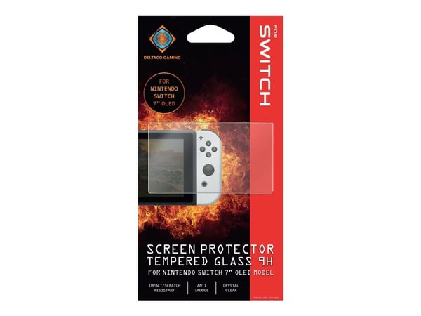 DELTACO GAMING GAM-151 - Skjermbeskyttelse for spillkonsoll - glass - 7" - krystallklar - for Nintendo Switch OLED