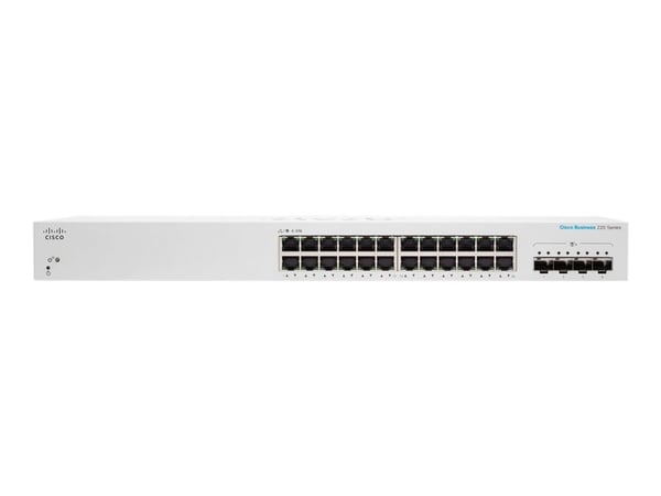 Cisco Business 220 Series CBS220-24T-4X - Switch - smart - 24 x 10/100/1000 + 4 x 10 Gigabit SFP+ (opplenke) - rackmonterbar