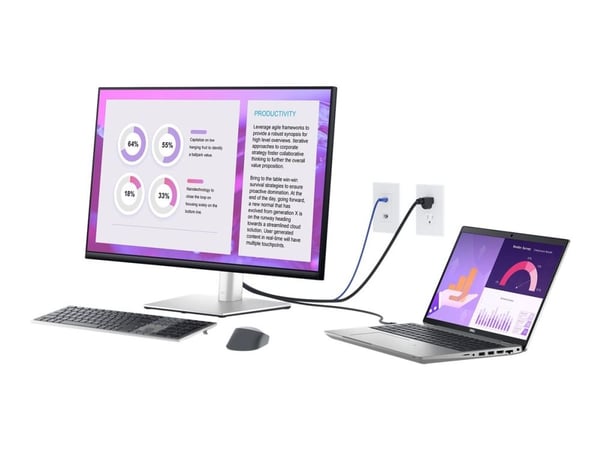 Dell P3223QE - LED-näyttö - 31,5" - 3840 x 2160 4K @ 60 Hz - IPS - 350 cd/m² - 1000:1 - 5 ms - HDMI, DisplayPort, USB-C - 3 vuoden laajennetulla va...
