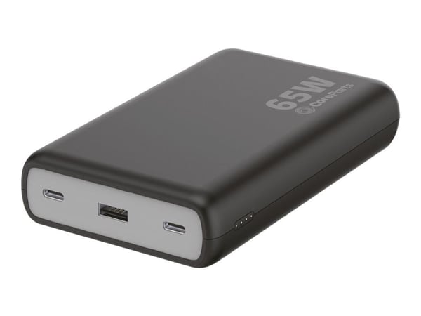 CoreParts - Strømbank - 20000 mAh - 74 Wh - 3.25 A - PD, QC 3.0 - 3 utgangskontakter (2 x USB-C, USB) - svart