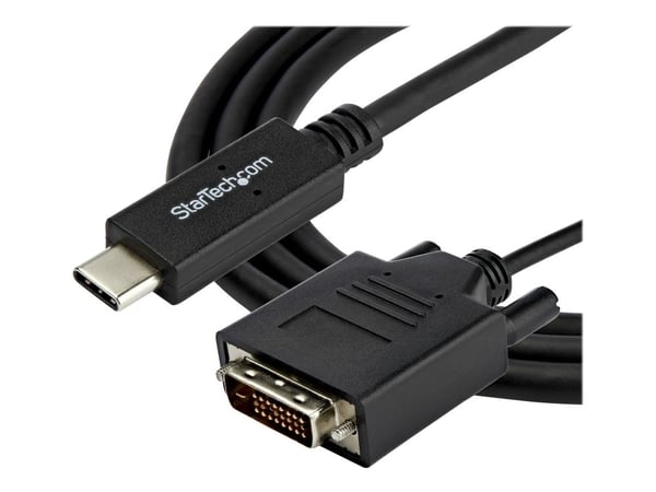 StarTech 3.3 ft / 1 m USB-C to DVI Cable - USB Type-C Video Adapter Cable - 1920 x 1200 - Black (CDP2DVIMM1MB) - USB / DVI-kabel - USB-C (hann) til...