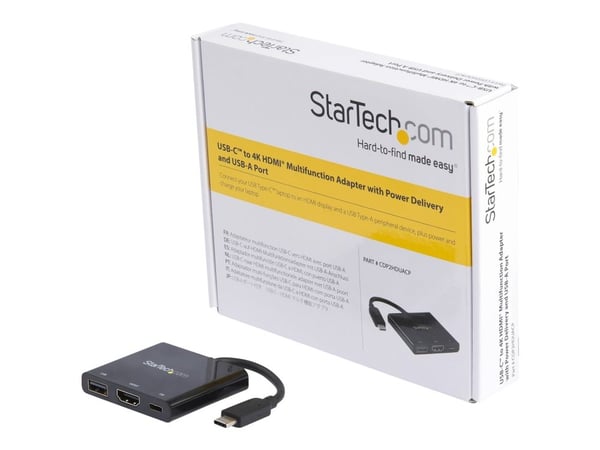Startech USB-C to HDMI Adapter - 4K 30Hz - Thunderbolt 3 Compatible - with Power Delivery (USB PD) - USB C Adapter Converter (CDP2HDUACP) - Dokking...