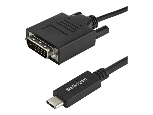 StarTech 3.3 ft / 1 m USB-C to DVI Cable - USB Type-C Video Adapter Cable - 1920 x 1200 - Black (CDP2DVIMM1MB) - USB / DVI-kabel - USB-C (hann) til...
