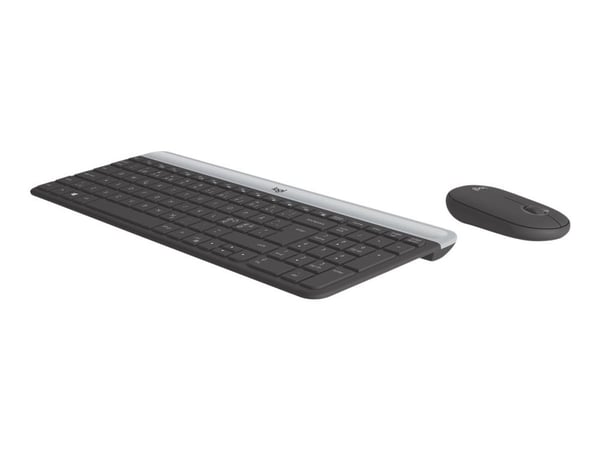 Logitech Slim Wireless Combo MK470 - Tastatur- og mussett - trådløs - 2.4 GHz - Nordisk - grafitt