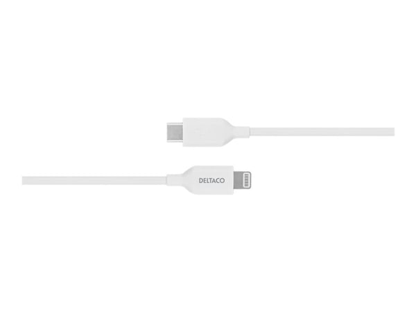 DELTACO - Lightning-kabel - USB-C hann til Lightning hann - 1 m - hvit