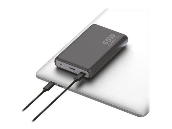 CoreParts - Strømbank - 20000 mAh - 74 Wh - 3.25 A - PD, QC 3.0 - 3 utgangskontakter (2 x USB-C, USB) - svart