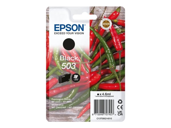 Epson 503, Perusvärintuotto, 4,6 ml, 210 sivua, 1 kpl, Kertapakkaus
