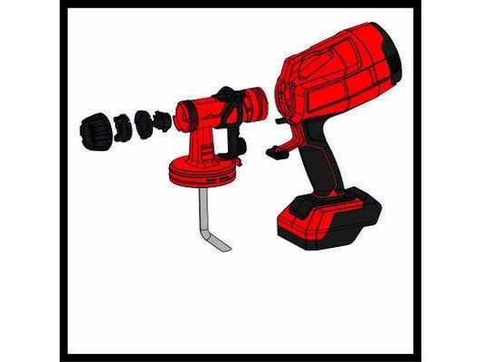 Einhell TC-SY 18/60 Li-Solo, Impregnering, Olje, Maling, 0,8 l, 0,65 l/min, Sort, Rød, 1,18 kg, 245 mm - SOLO