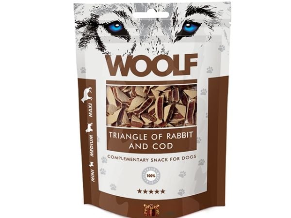 Brit WOOLF 100 g RABBIT TRIANGLE COD