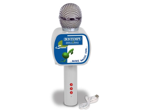 Bontempi Wireless Speaker Microphone, Mikrofon til lek og moro, 5 år, 420 g, Hvit