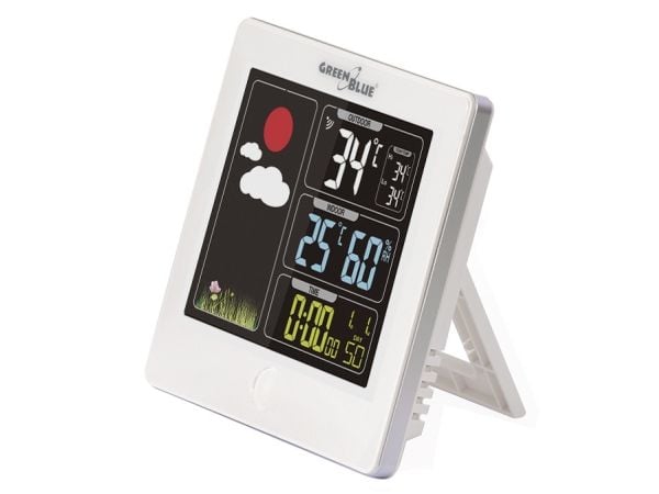 Greenblue GB521W, Hvit, Inne hygrometer, Inne Termometer, Utendørs Barometer, Hygrometer, Termometer, 20 - 95%, 0 - 50 °C, 32 - 122 °F