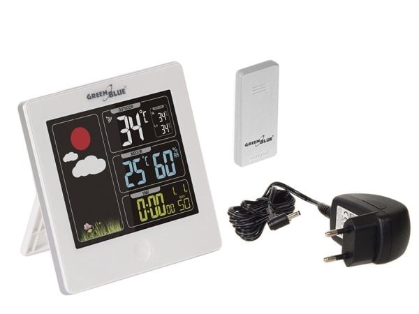 Greenblue GB521W, Hvit, Inne hygrometer, Inne Termometer, Utendørs Barometer, Hygrometer, Termometer, 20 - 95%, 0 - 50 °C, 32 - 122 °F