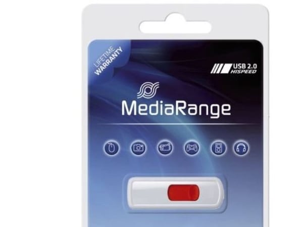 MediaRange - USB-flashstasjon - 4 GB - USB 2.0 - hvit, rød
