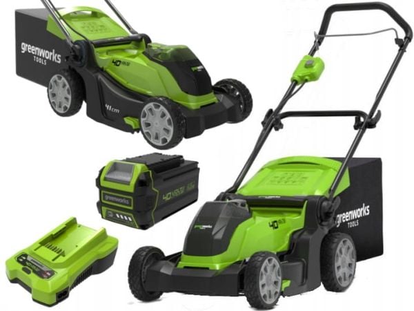 Greenworks G40LM41 Batteri Gräsklippare 40V - Inkl. 4 Ah batteri och laddare