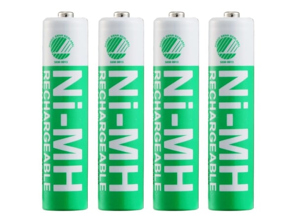 Oppladbare AAA-batterier DELTACO 1000mAh, merket med miljømerket "Nordic Swan", 4 stk. pakke / ULT-NH1000AAA-4P