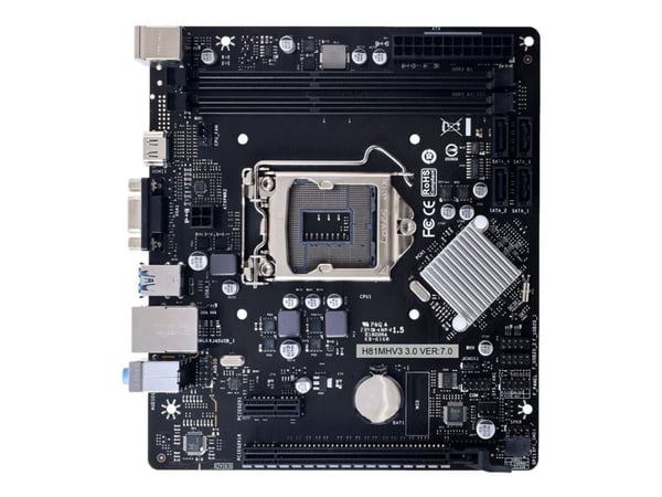 Biostar H81MHV3 3.0 - Moderkort - micro ATX - LGA1150-uttag - H81 Chipuppsättning - USB 3.2 Gen 1 - Gigabit LAN - inbyggda grafiken (CPU krävs) - H...
