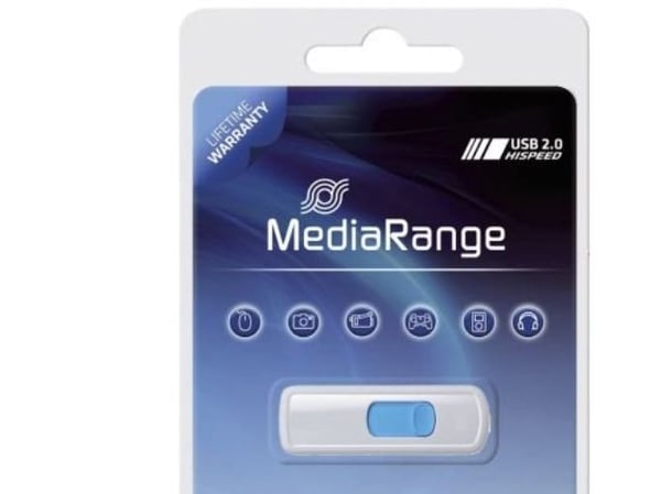MediaRange - USB-flashstasjon - 8 GB - USB 2.0 - hvit, blå