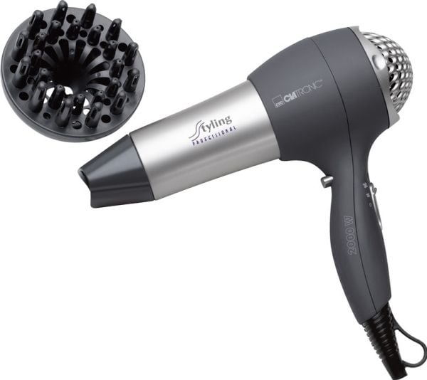 Clatronic HTD 3055 hårtork 2000 W, grå/silver