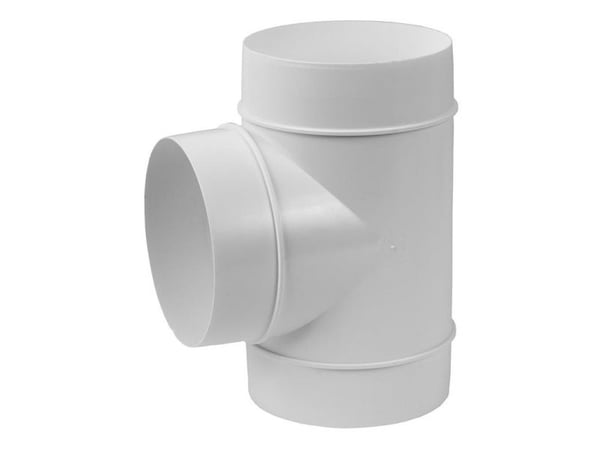 Europlast T-stykke 100 mm VALGE PLAST