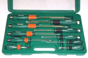 Jonnesway komplett skrutrekker-sett flatt/Ph 10 stk - D70PP10S