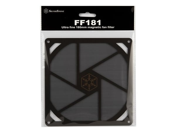 Silverstone SST-FF181B, Tuulettimen suodatin, Nylon, Polyvinyylikloridi (PVC), Sort, 180 mm, 3,2 mm, 180 mm