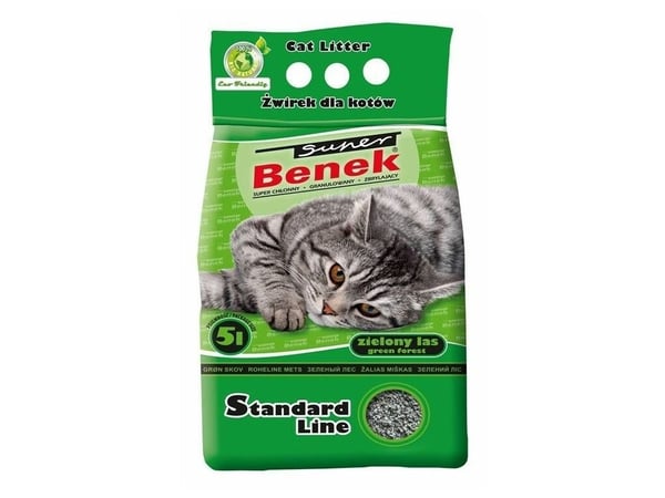 Kattesand Super Benek Standard Grønn skog 5 l