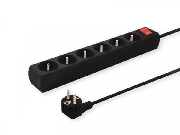 SAVIO LZ-04 - Pistorasia - AC 230 - 250 V - 2500 Watt - lähtöliittimet: 6 - 5 m kaapeli