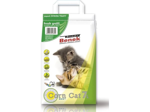 Certech Super Benek Corn Cat Ferskt gress - Maisstrø 7 l