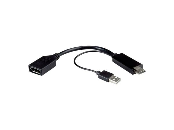 ROLINE 12.03.3147, 0,15 m, HDMI + USB, DisplayPort, Hankoppling, Honkoppling, Rak