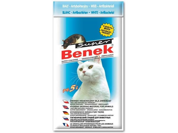 Certech Super Benek Hvid Antibakteriel - Klumpende kattegrus 5 l