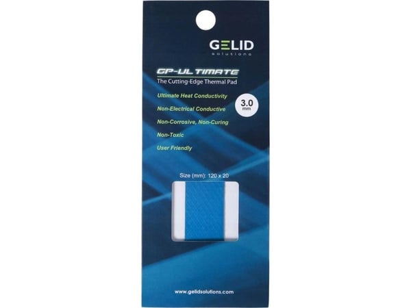 Gelid GP-Ultimate termiske puter 120 x 20 mm x 3 mm (TP-GP04-R-E)