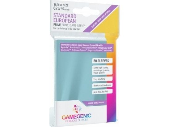 GameGenic Standard European Sleeves 62x94 mm