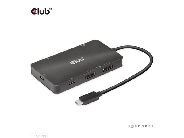 Club 3D - Dokkingstasjon - USB-C 3.2 Gen 2 - 2 x DP - GigE