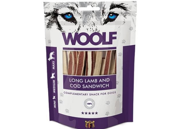 WOOLF 100 g soft lamb and cod sandwich long
