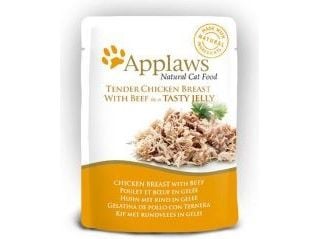 Applaws Pouch Kyllingbryst med biff i gelé - 70g