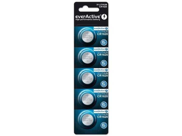 Everactive CR16205BL, Engångsbatteri, CR1620, Litium, 3 V, 5 styck, 10 År