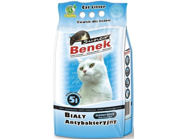 Certech Super Benek Hvid Antibakteriel - Klumpende kattegrus 5 l
